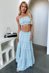 Selina Crop - Blue Floral