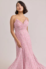 Chiffon Pleated Floral Print Dress | Made To Order
