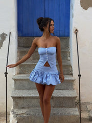 KIOLE MINI SKIRT BLUE STRIPE