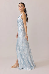 Satin Floral Print Dress | Made To Order