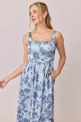 Satin Floral Print Dress | Made To Order