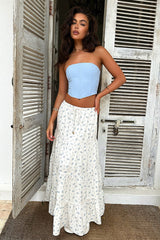 Elisa Strapless Corset Top - Blue