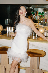 Crepe + Feathers Mini Dress | Made To Order