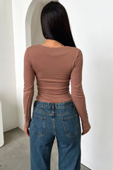 Andre Long Sleeve Top - Brown