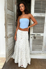 Elisa Strapless Corset Top - Blue