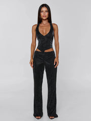 MARIAIS PANT BLACK SPARKLE