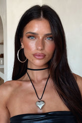Bold Heart Necklace - Silver
