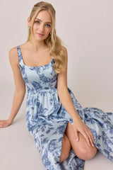 Satin Floral Print Dress | Made To Order