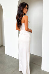 Aiana Satin Maxi Dress - Champagne