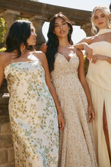 Chiffon Pleated Floral Print Dress | Made To Order