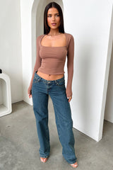 Andre Long Sleeve Top - Brown