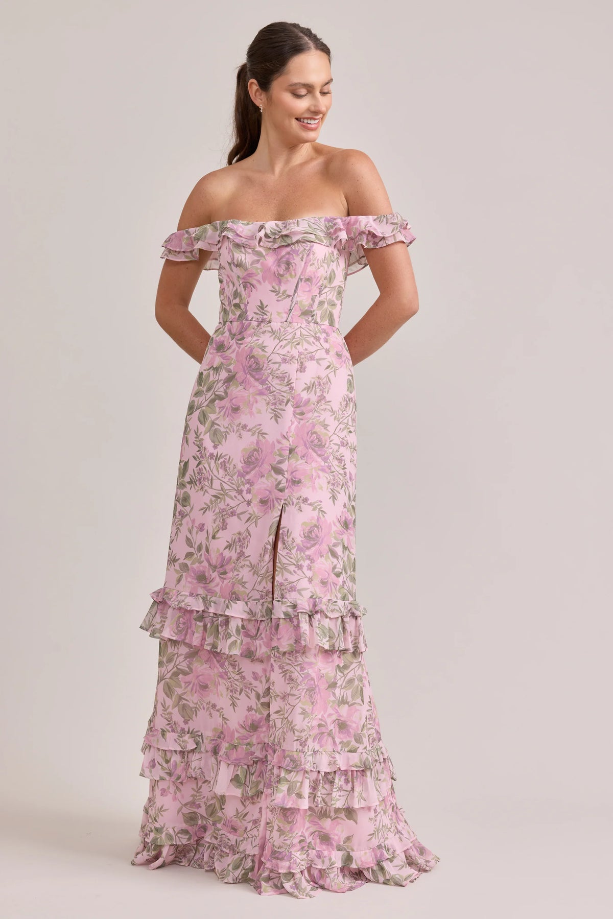 Shea Chiffon Floral Print Dress | Made To Order