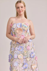 Flora Appliqué Dress Pastel Multi | Ready To Ship