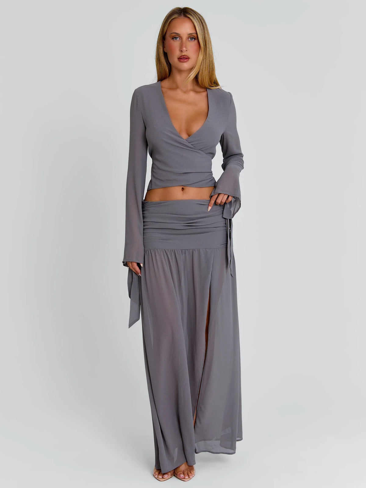 LIVVIE MAXI SKIRT GREY