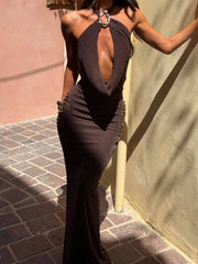CAMILAE MAXI DRESS CHOCOLATE