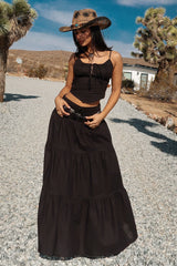Barbados Linen Top - Black