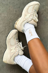 Missy Socks - White/Beige