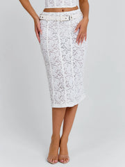 LUNALLA MIDI SKIRT IVORY