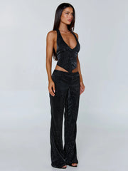 MARIAIS WAISTCOAT BLACK SPARKLE