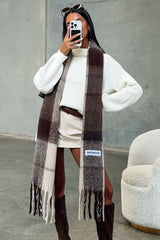 Zorino Scarf - Cream/Brown Plaid
