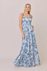 Satin Floral Print Dress | Made To Order