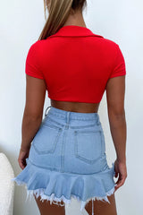 Brittany Denim Skirt - Blue
