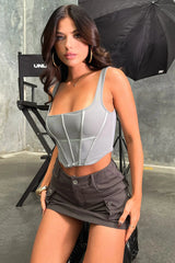 Carmen Cargo Mini Skort - Charcoal